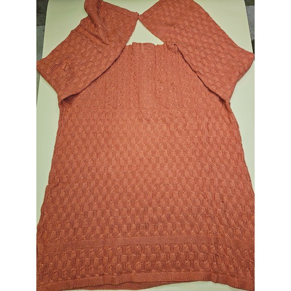 Only Necessities orange 1/4 zip collarless‎ knit sweater - Picture 6 of 6